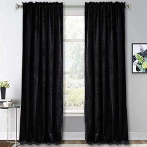 NEW Black Velvet Curtains